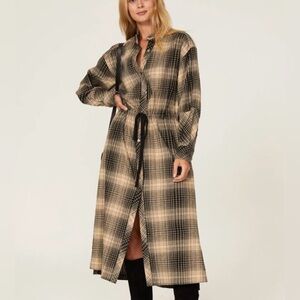 Joie Gray Plaid Button Down Shirt Dress SMALL
Flannel Cotton Western Orig. $300